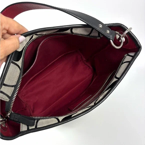 Coach OP Art Stripe Hobo/Shoulder Bag  Excellent Preowned - Picture 8 of 10